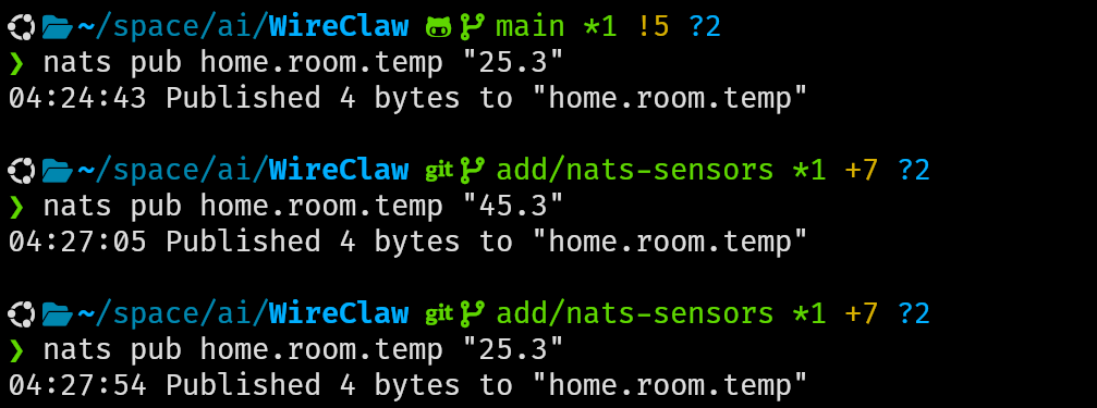 NATS commands for hardware control