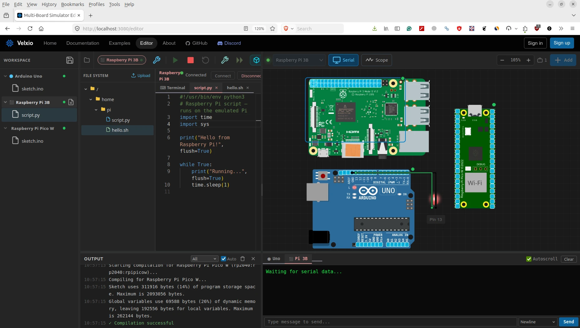 velxio multi board simulator